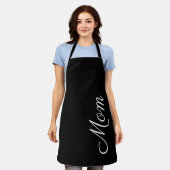 Moderne Mama Schwarz-Weiß-Schrift Personalisiert Schürze (Getragen)