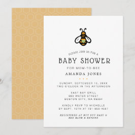 Moderne Mama-zu-Bee-Babydusche Einladung