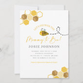 Moderne Mami to Bee Baby Dusche Einladung (Vorderseite)