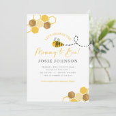 Moderne Mami to Bee Baby Dusche Einladung (Stehend Vorderseite)