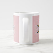 Moderne Mandala Blues Rosa Bohemische Kunst Jumbo-Tasse (Rückseite)