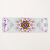 Moderne Mandala Blume Lila Weißer Name Meditation Yogamatte (Vorderseite (Horizontal))