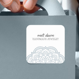 Moderne Mandala-Handschmuck Quadratischer Aufkleber