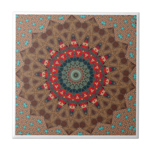 Moderne Mandala Keramik Tile Fliese (Vorderseite)