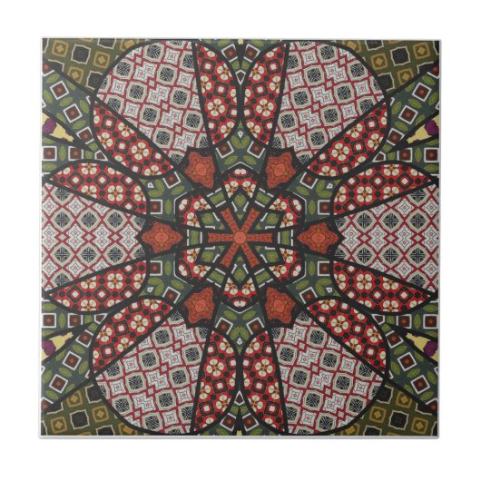 Moderne Mandala Keramik Tile Fliese (Vorderseite)