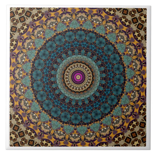 Moderne Mandala Keramik Tile Fliese (Vorderseite)