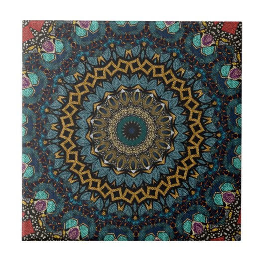 Moderne Mandala Keramik Tile Fliese (Vorderseite)