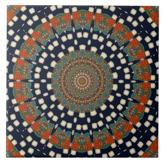 Moderne Mandala Keramik Tile Fliese (Vorderseite)