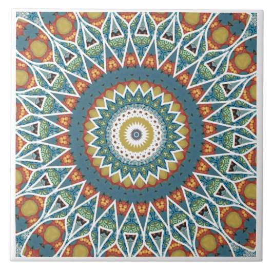 Moderne Mandala Keramik Tile Fliese (Vorderseite)