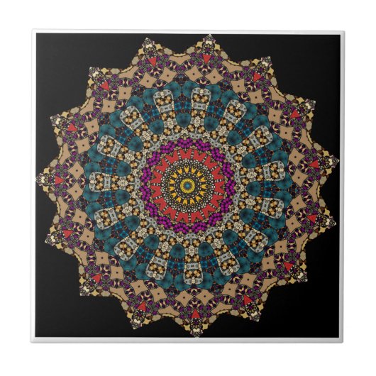 Moderne Mandala Keramik Tile Fliese (Vorderseite)