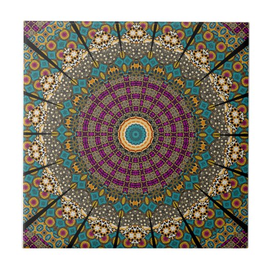 Moderne Mandala Keramik Tile Fliese (Vorderseite)