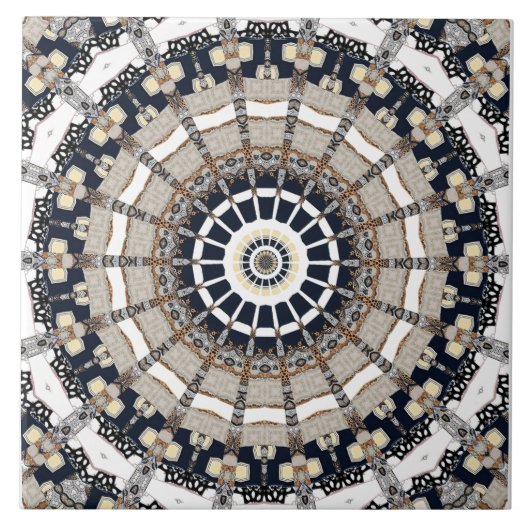 Moderne Mandala Keramik Tile Fliese (Vorderseite)