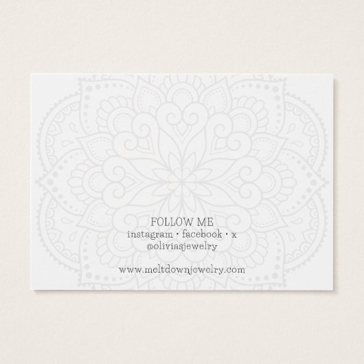 Moderne Mandala Necklace Bracelet Display Card (Rückseite)