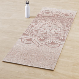 Moderne Mandala Om Rose Gold Glitzer Chic Übung Yogamatte