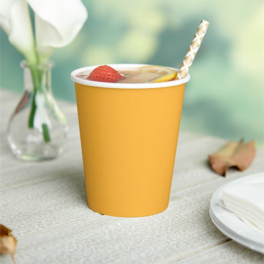 Moderne Mango-Gelb Einfarbige Farbe Pappbecher (In Situ)