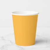 Moderne Mango-Gelb Einfarbige Farbe Pappbecher (Rückseite)