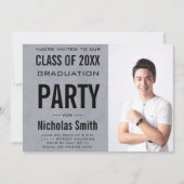 MODERNE MÄNNER-BLAUE-SCHULABSCHULAGSPARTEI EINLADUNG (Vorderseite)