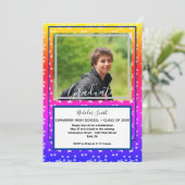 MODERNE MÄNNER GRAD STARS BLUE | SCHULATIONSPARTEI EINLADUNG (Stehend Vorderseite)