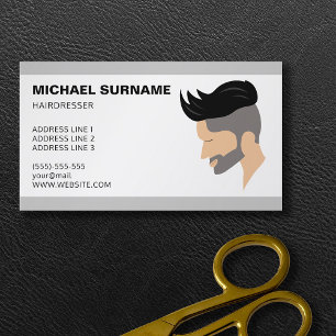 Moderne Männer Haar Illustration Friseur Barbier Visitenkarte