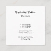 Moderne manuelle Vorlage Trendy Beruflich Quadratische Visitenkarte (Rückseite)