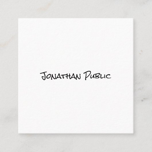 Moderne manuelle Vorlage Trendy Beruflich Quadratische Visitenkarte (Vorderseite)