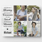 Moderne Marble Foto Collage Memorials Achtung Fotoplatte (Vorderseite)