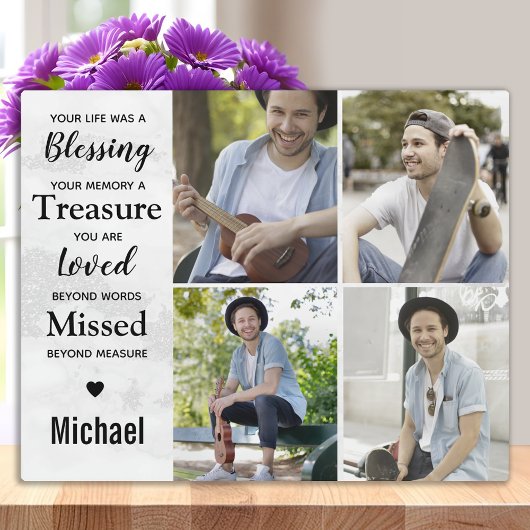 Moderne Marble Foto Collage Memorials Achtung Fotoplatte