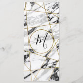 Moderne Marble Gold Geometric Wedding Programme (Rückseite)
