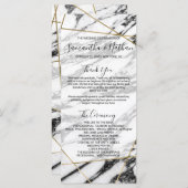Moderne Marble Gold Geometric Wedding Programme (Vorne/Hinten)