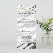 Moderne Marble Gold Geometric Wedding Programme (Stehend Vorderseite)