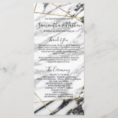 Moderne Marble Gold Geometric Wedding Programme (Vorderseite)