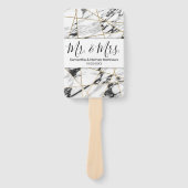 Moderne Marble Gold Geometric Wedding Programme Fächer (Vorderseite)