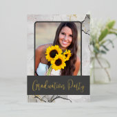 Moderne Marble Graduation Party Foil Einladung (Stehend vorne)