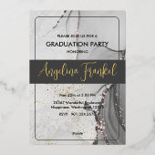 Moderne Marble Graduation Party Foil Einladung (Rückseite)