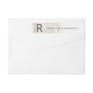Moderne Marbles Beige Fall Monogram Rücksendeadres