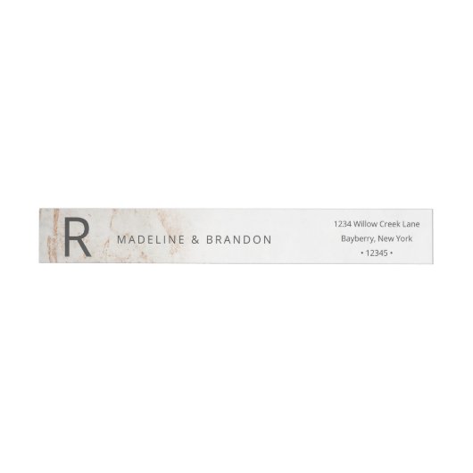 Moderne Marbles Beige Fall Monogram Rücksendeadres (Person)
