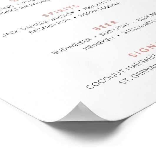 Moderne Märchen Hochzeit der Bar-Speisekarte Gebir Poster (Ecke)