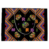 Moderne Mardi Gras große Geschenktasche Geschenktüte (Rückseite)