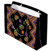 Moderne Mardi Gras große Geschenktasche Geschenktüte (Rückseite Schrägansicht)