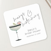 Moderne Margs und Matrimone Margarita Brautparty Quadratischer Aufkleber