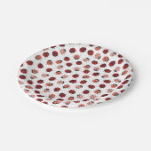 Moderne Marienkäfer im Rot und im Rosa Pappteller (Schrägansicht)