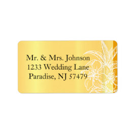 Moderne marigold Yellow & White floral Briefmarke Adressaufkleber