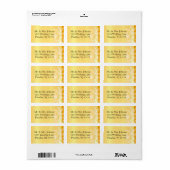 Moderne marigold Yellow & White floral Briefmarke Adressaufkleber (Vorne)