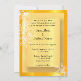 Moderne marigold Yellow & White floral Briefmarke Einladung