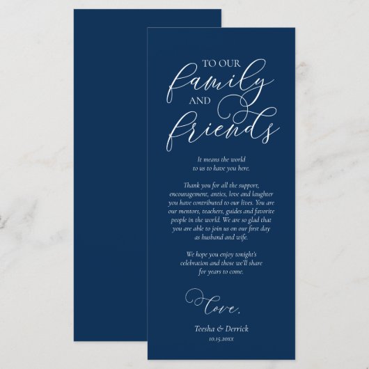 Moderne Marine, Abendessen Platz dank Karte (Vorne/Hinten)