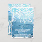 Moderne Marine-Blau-GoldBrushstrokes, die Details Begleitkarte (Vorne/Hinten)