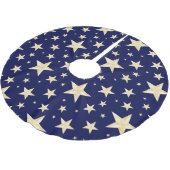 Moderne Marine-Blau-u. Imitat-Goldfolien-Starry Polyester Weihnachtsbaumdecke (Schrägansicht)