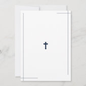 Moderne Marine-Blau-u. Weiß-zuerst heilige Dankeskarte (Rückseite)