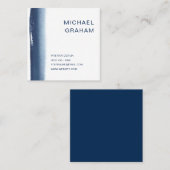 Moderne Marine Blue Elegante Wasserfarbe Quadratische Visitenkarte (Vorne/Hinten)