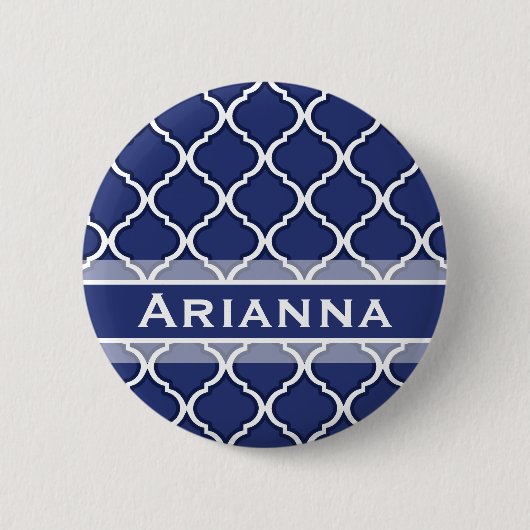 Moderne Marine Blue Marokkaner Trellis Button (Vorderseite)